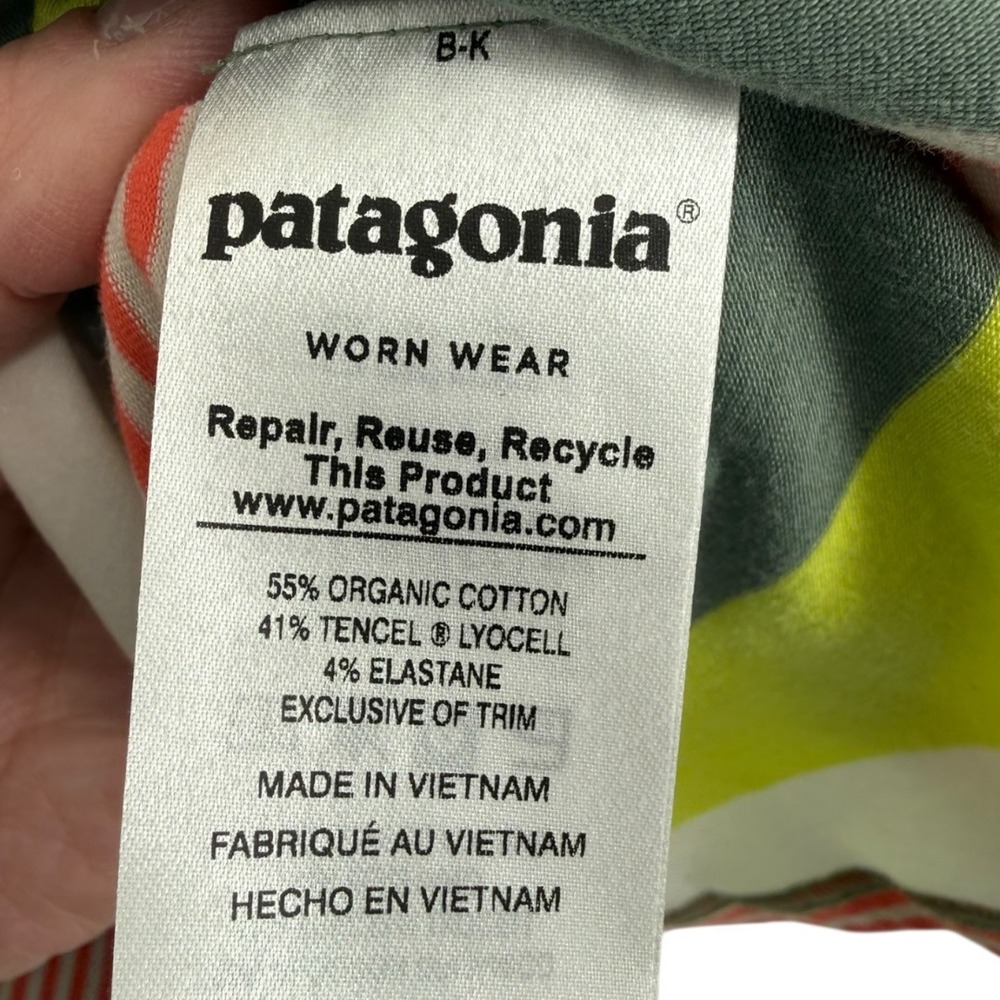 Patagonia Womens West Ashley Dress Fitz Stripe Micro Hemlock Green Size Medium - Picture 13 of 14